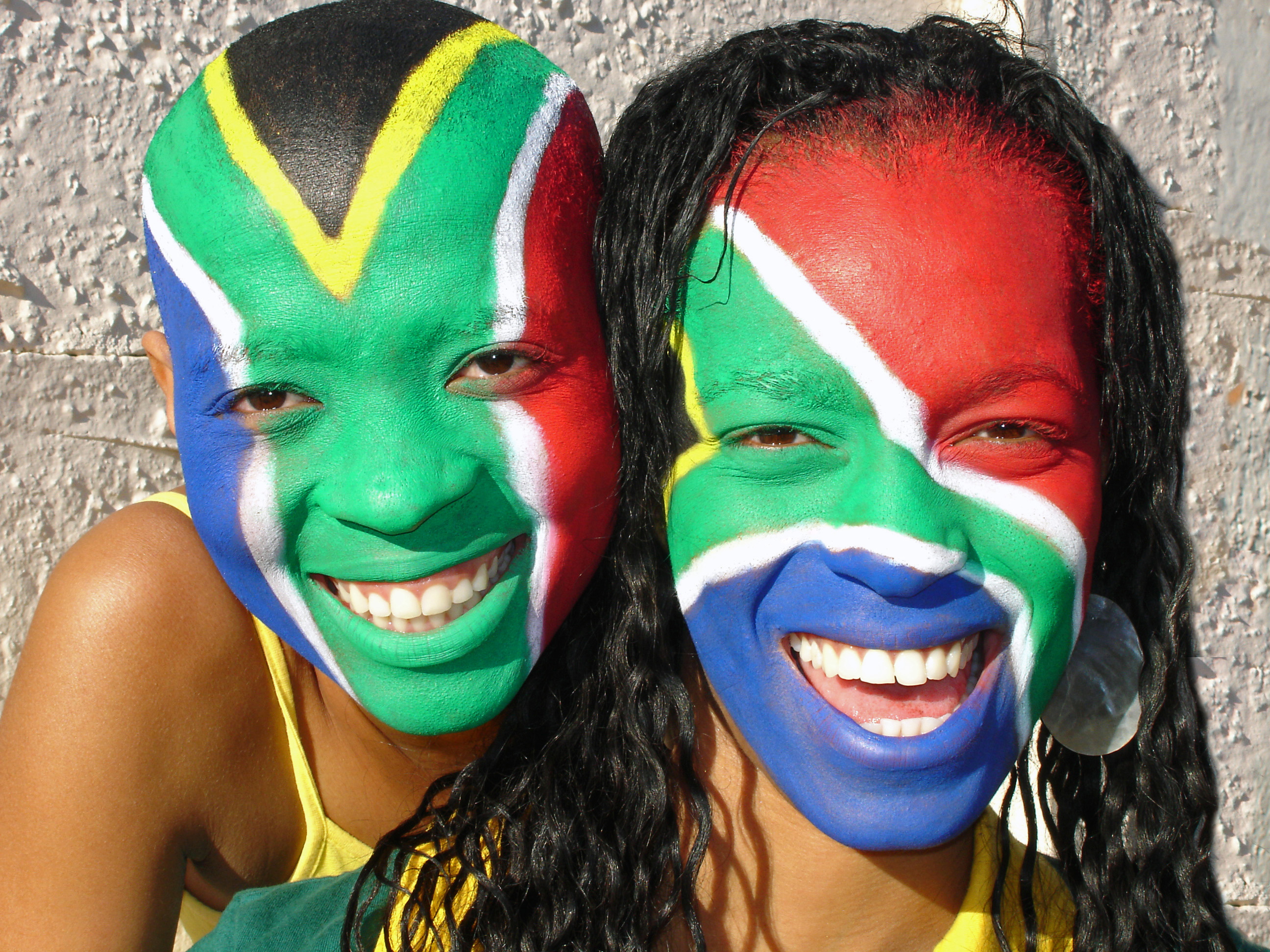 World Cup supporters wearing national colours
